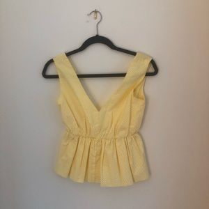 AQUA Yellow and White Stripe Top - XS